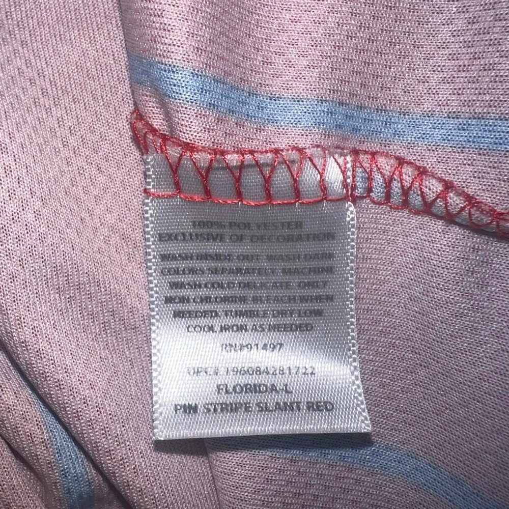 Home Free Florida Baseball Jersey Red Blue Striped Button Front Size L - Picture 6 of 6